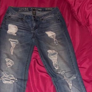 Juniors ' Vintage Reunion Cotton Ripped Jeans